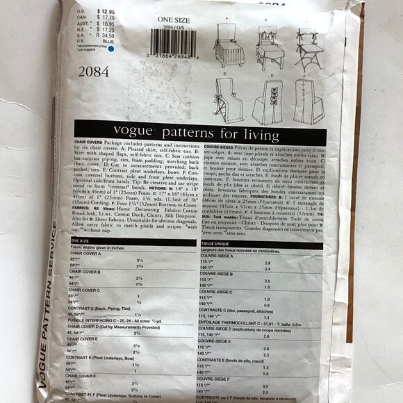 4 Home Decor Sewing Patterns Bedding Cushion Covers Wedding Chairs Etc. - Picture 9 of 9